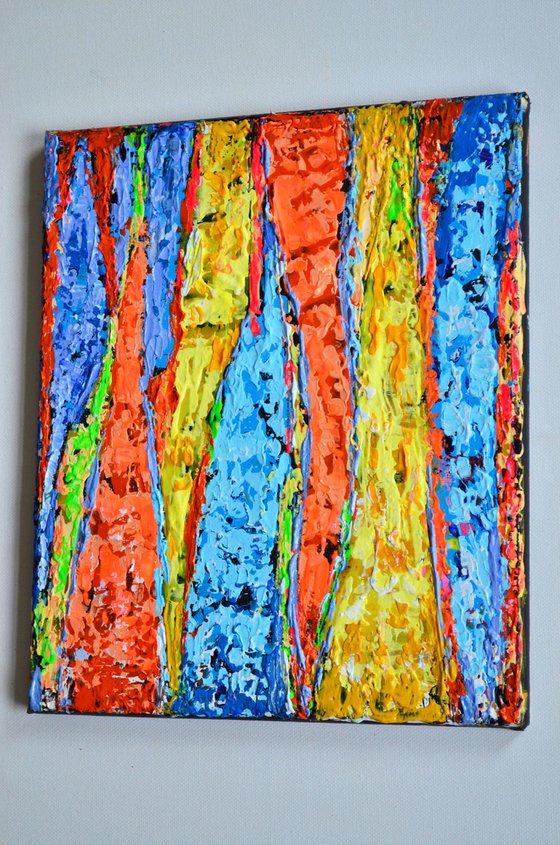 Trunks in Fantasy Colours - Modern Textured Abstract Gift Idea