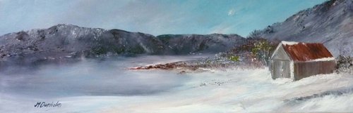 Lochside in Winter - A Scottish Landscape by Margaret Denholm