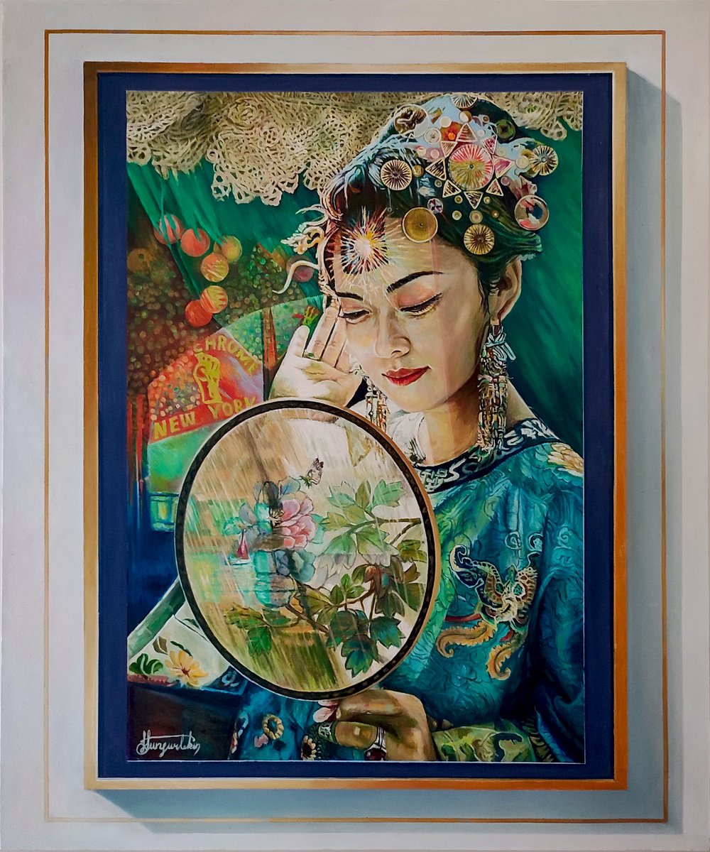 Portrait Oil Painting By Fatih Sungurtekin, 39 X 47, Couturier, Original Artwork