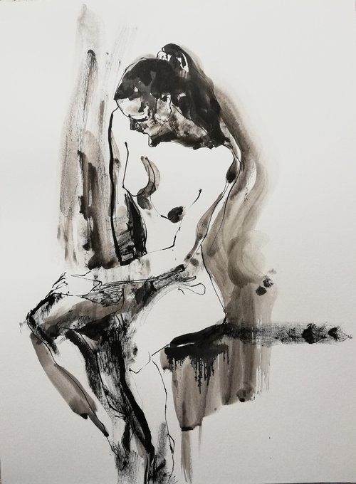 Seated Nude by Jelena Djokic