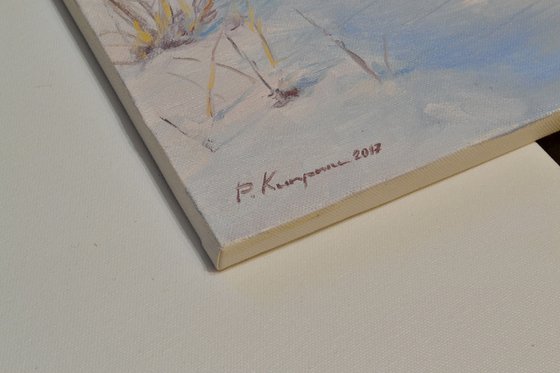 In winter, by the river