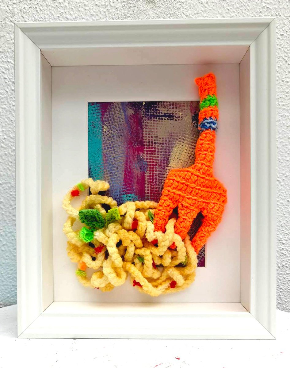 Expressive Relief , Spaghetti And Fork By Vio Valova, 9 X 11, Artwork For Sale On Artfinder