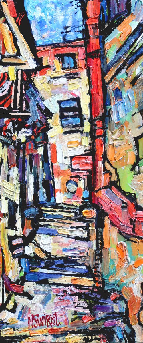 Street in Porto. 1 by Nikifor Swiristuhin