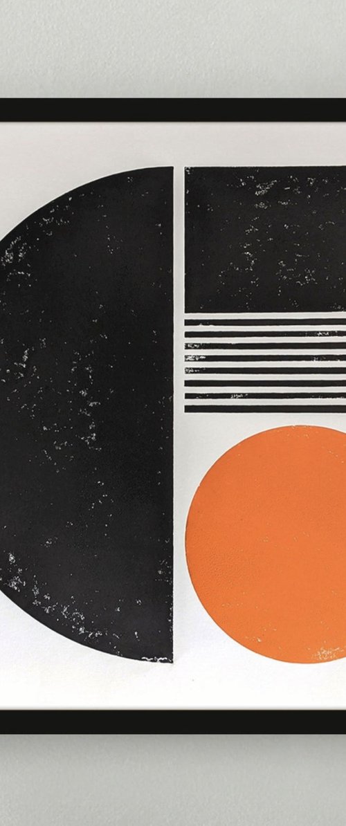 Original Block Print | 50x50cm | Abstract Original Print | Mid-Century art by Sean Thornhill