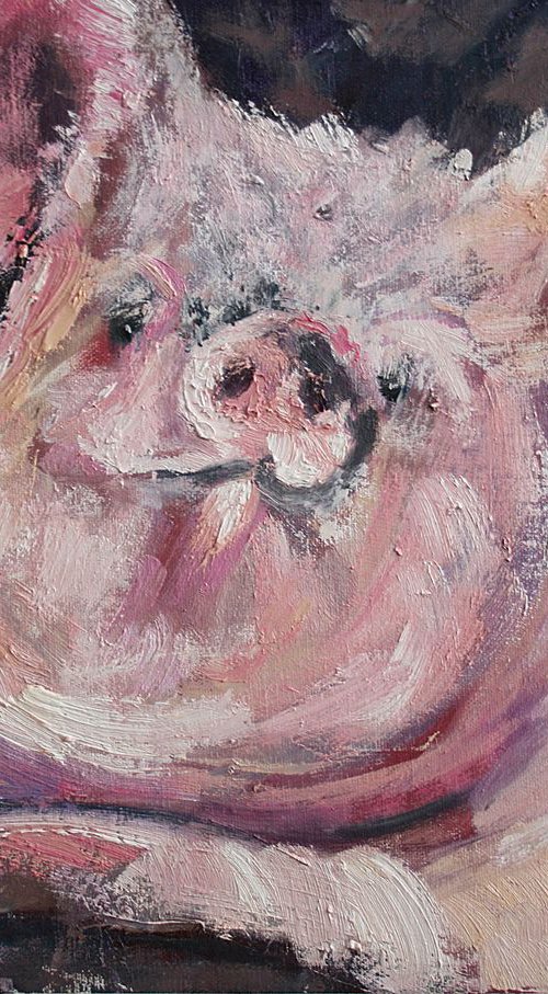 Piggy /  ORIGINAL PAINTING by Salana Art / Svetlana Samovarova