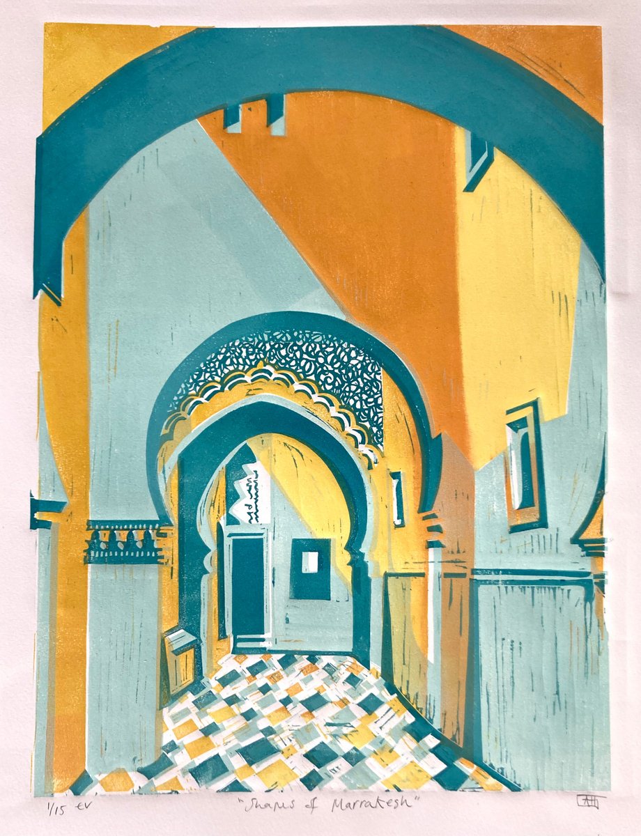 Shapes of Marrakesh (Turquoise) by Alison Headley