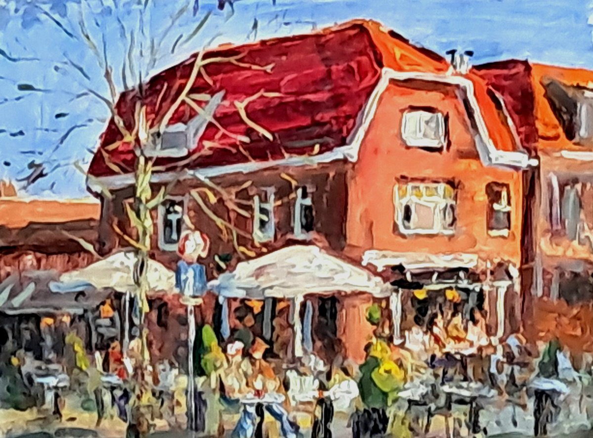  Dutch Bistro By Dimitris Voyiazoglou, 20 X 17, Artwork For Sale On Artfinder