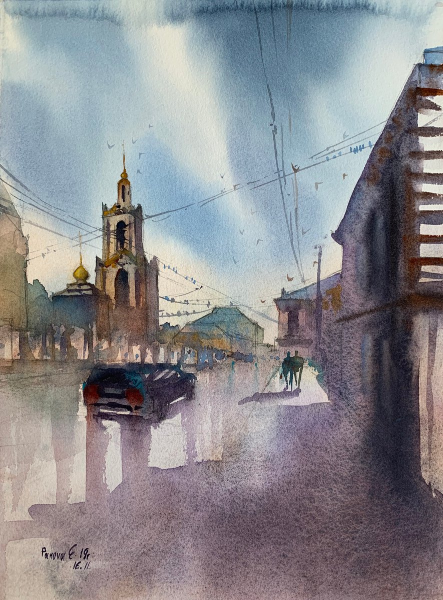 Rain in the old town by Evgenia Panova