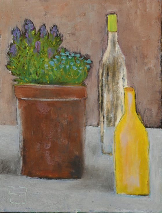Still life with a lavender pot