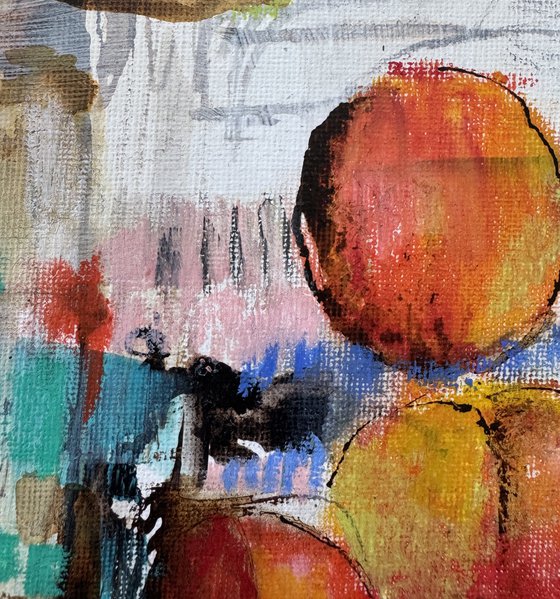 Abstract still life with peaches