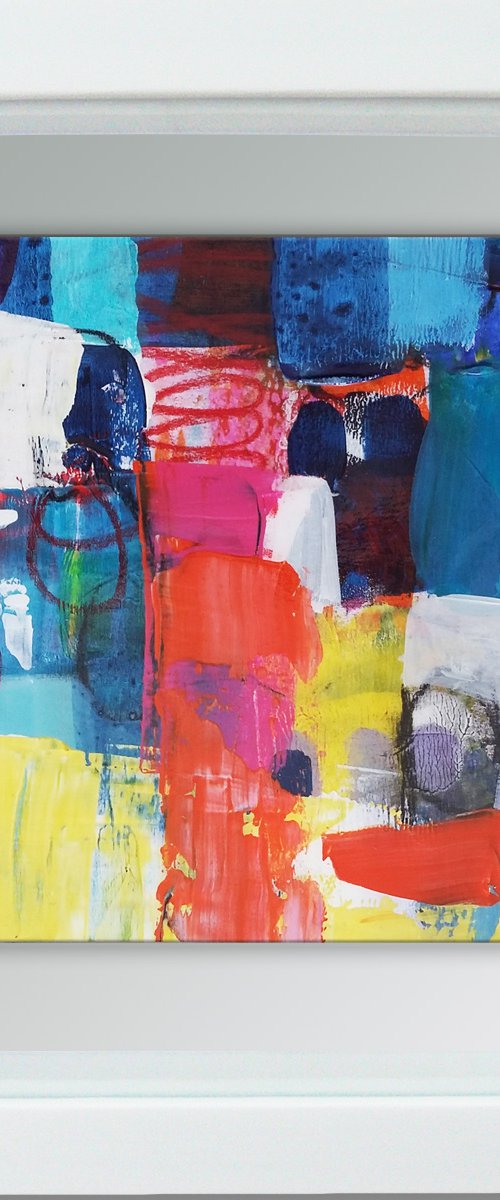 Framed ready to hang original abstract  - Urban #2 by Carolynne Coulson