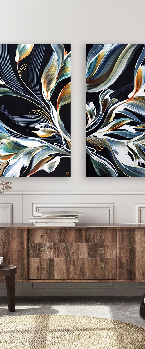 Botanical Romance Diptych by Novi Lim