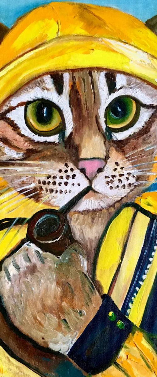 Troy The Cat, fisherman by Olga Koval