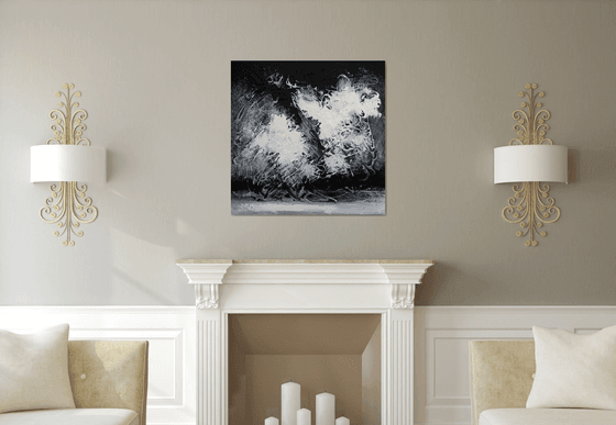 Black and White Abstract Painting  / Saga N74