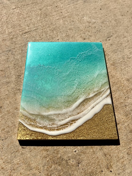Gold beach - Ocean waves painting