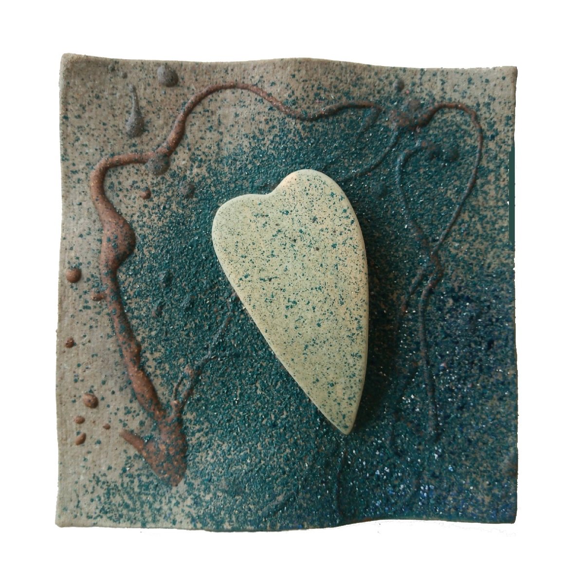 Expressive Botanical Relief By Rossitza Trendafilova, 6 X 6", "Summer Ii", Original Artwork