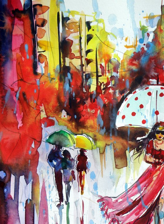 Rain and the city at fall II