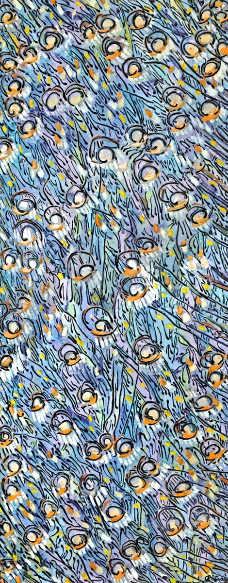 Impressionistic Abstract Oil Painting By Ann Parks Mccray, 16 X 40, Happy Chaos, Original Artwork