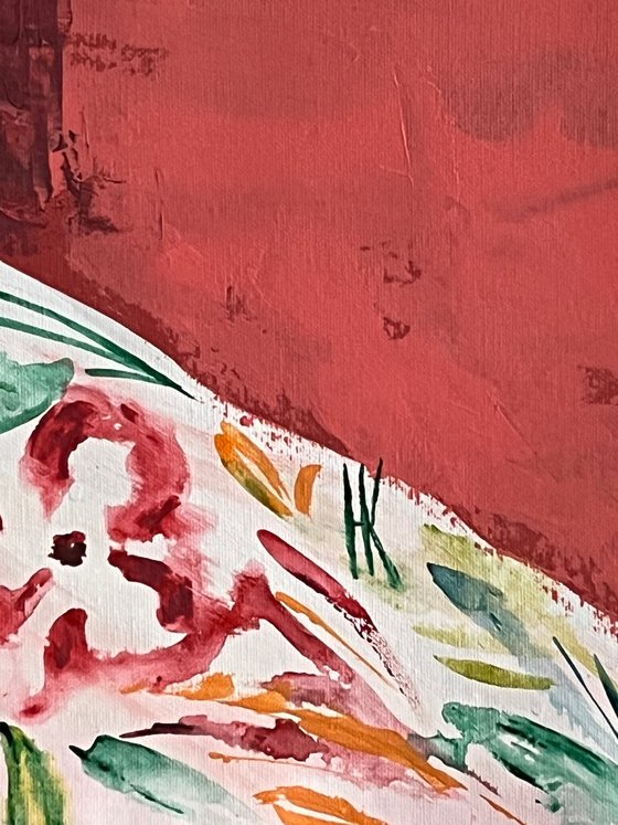 Woman Cat Original Painting