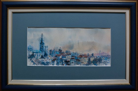 Belgrade old town vista 17x36 cm 2021