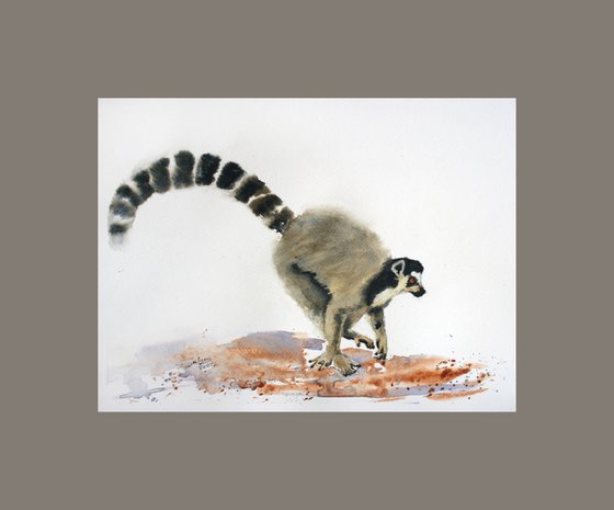 Lemur III - Animal portrait /  ORIGINAL PAINTING