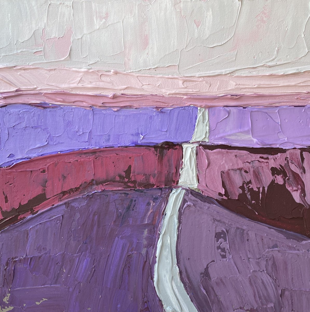 Impressionistic Landscape Acrylic Painting By Guzaliya Xavier, 12 X 12, Countryside 16, Original Artwork