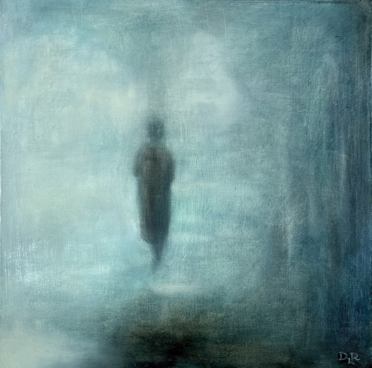 Expressive Abstract Oil Painting By Daniela Roughsedge, 16 X 16, Lost In A Haze, Original Artwork