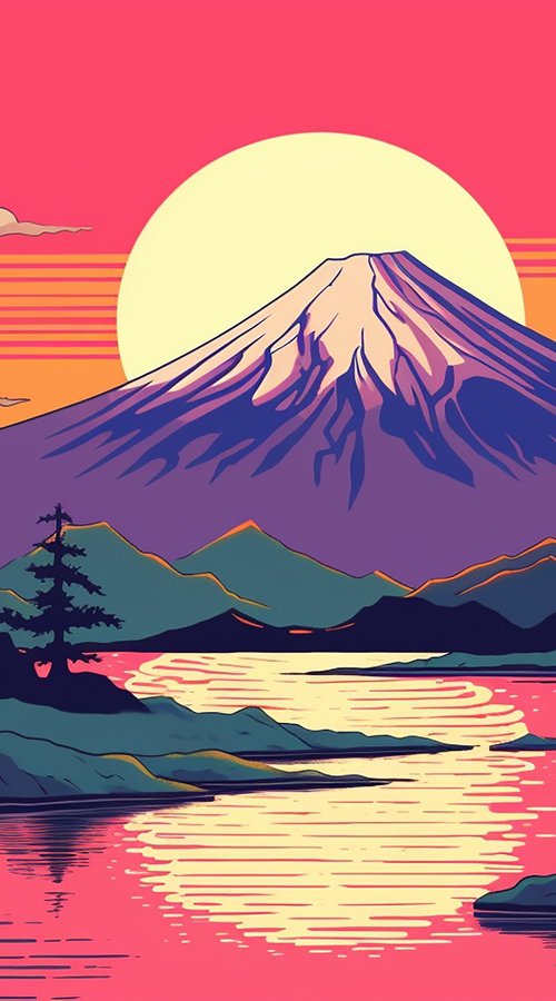 Fuji at sunset by Kosta Morr