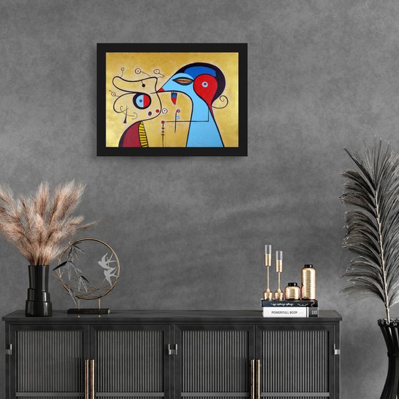 Meeting with a mentor (inspired by Joan Miró)