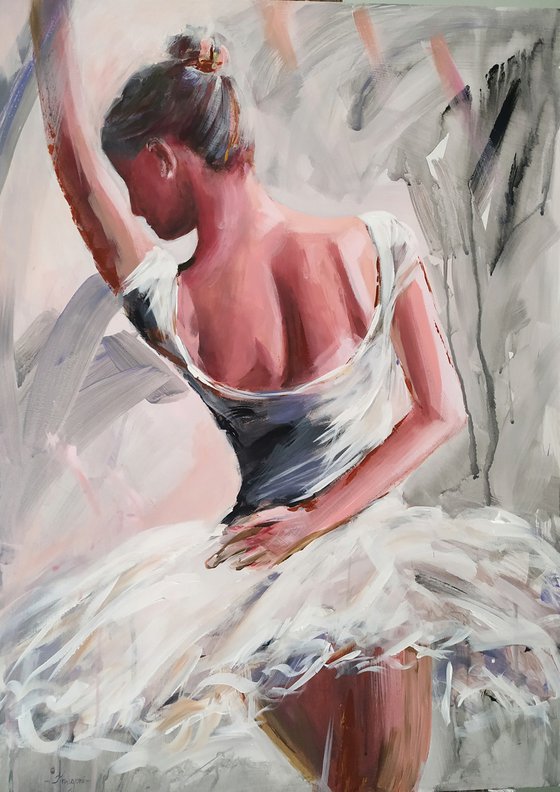 A Moment-Ballerina- woman Painting on MDF