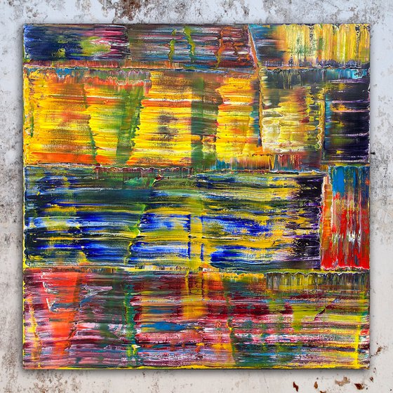 "Game Changer" - Original Xt Large PMS Abstract Oil Painting On Canvas - 60 x 60 inches