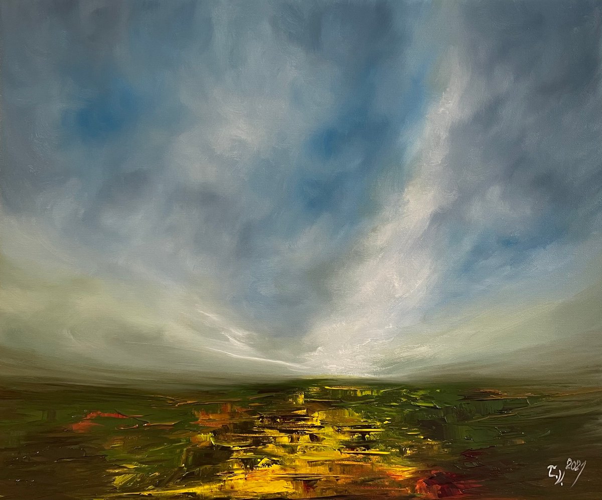 Impressionistic Landscape Oil Painting By Timea Valsami, 24 X 20", Hidden Memories, Original Artwork