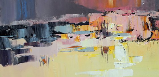 Sunset on the lake .