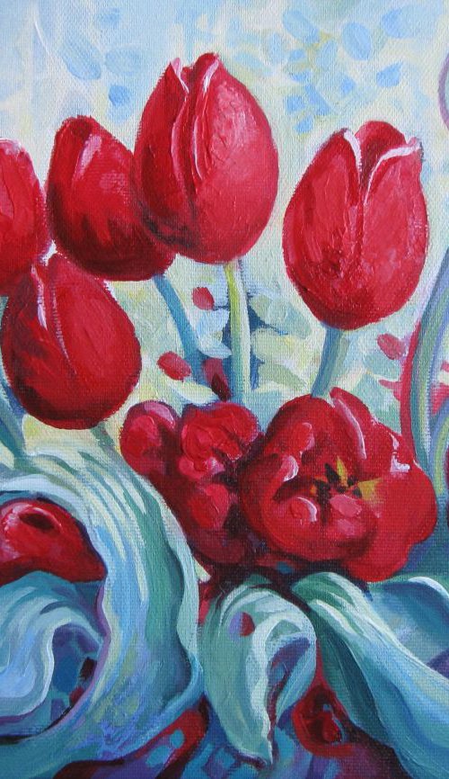 Red tulips by Elena Oleniuc