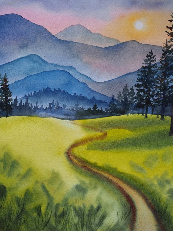 Sunset in the mountains