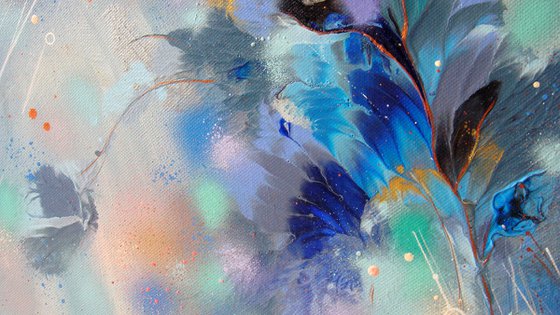 "Bouquet of Blues" LARGE Abstract painting
