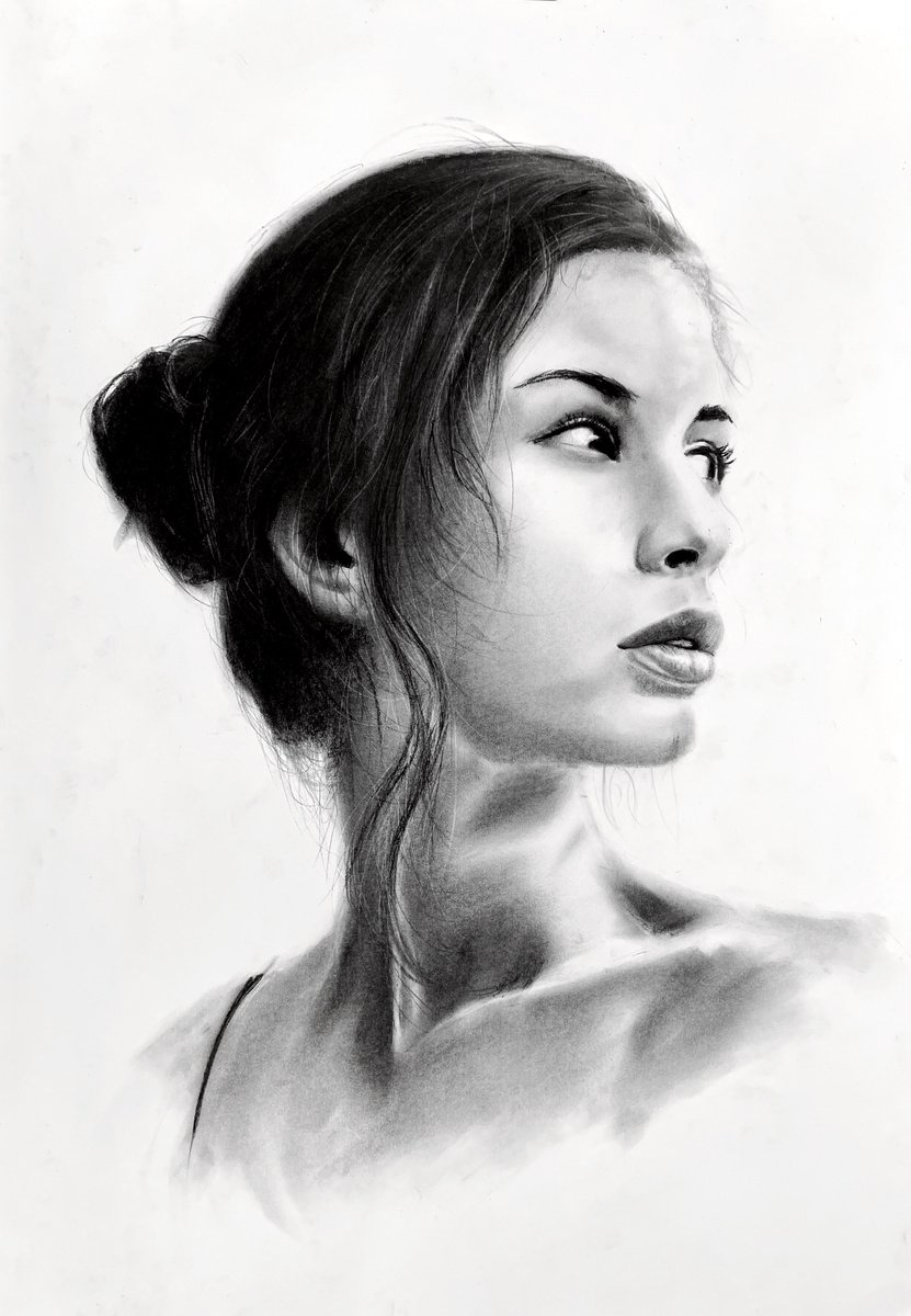 Photorealistic Charcoal Drawing , Rose By Denny Stoekenbroek, 17 X 23, Artwork For Sale On Artfinder
