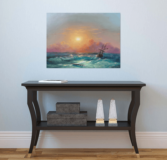 Sunset Over Turbulent Waters
