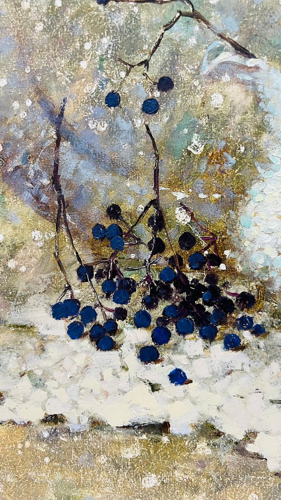 White cup winter berries
