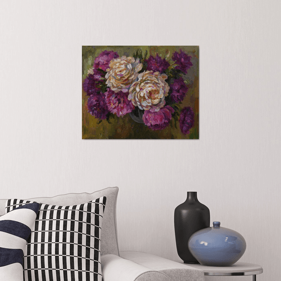 Bright Bouquet Of Peonies - floral still life