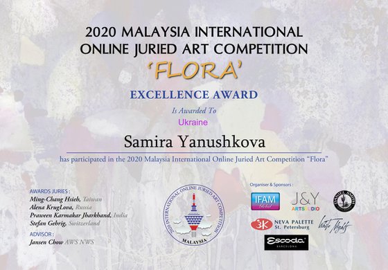 Sunflowers painting - This work won “Excellent Award” in 2020 Malaysia International Online Juried Art Competition FLORA category!