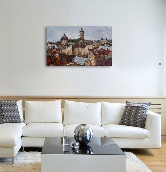 Lviv - Original cityscape painting