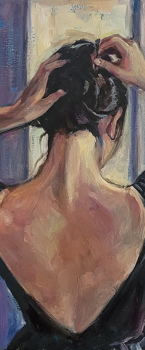 Morning, Contemporary Oil Painting by QI Debrah