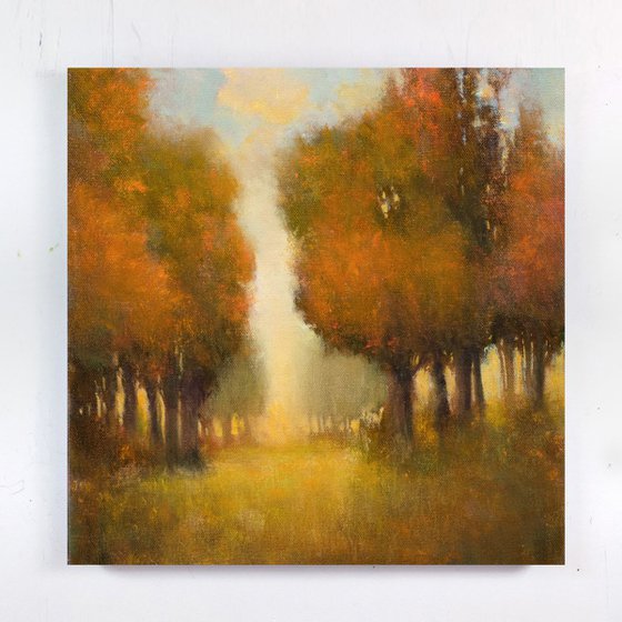 Red Trees impressionist fall colors tonal landscape