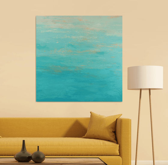 Aqua Summer - Modern Abstract Expressionist Seascape