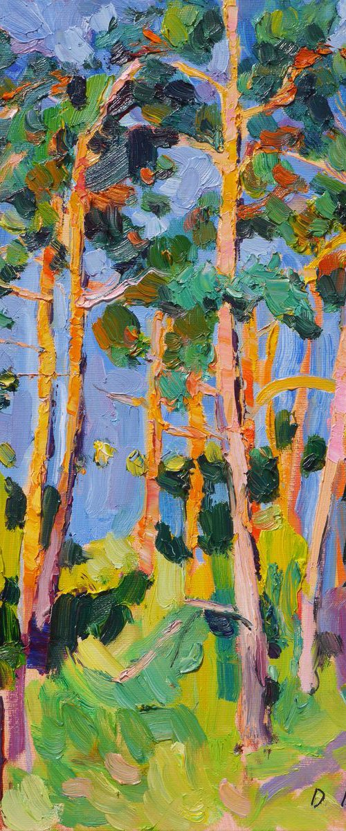 Pinetrees, evening (plein air) by Dima Braga