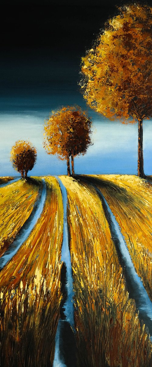 The Lines of Autumn VI- Fields and Colors Series by Danijela Dan