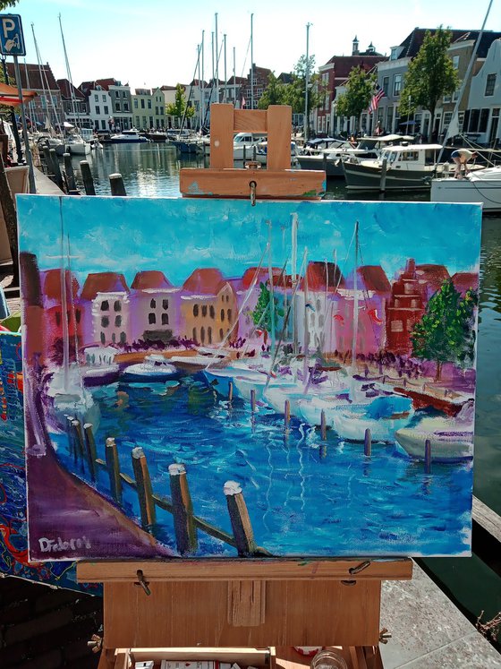 Port in Goes, the Netherlands, Plein air