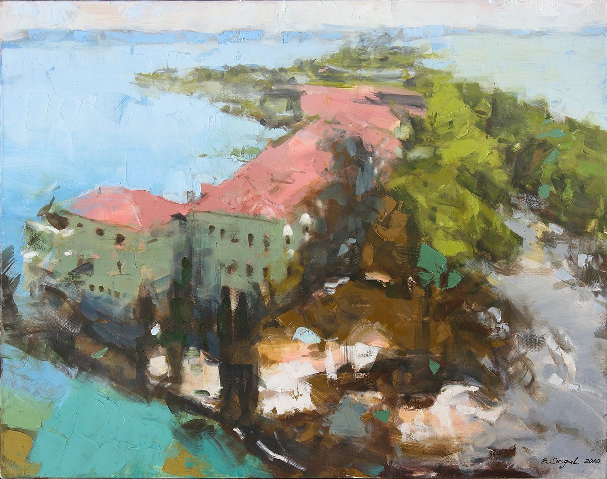 Expressive Oil Painting , Azure Bay By Eugene Segal, 30 X 24, Artwork For Sale On Artfinder