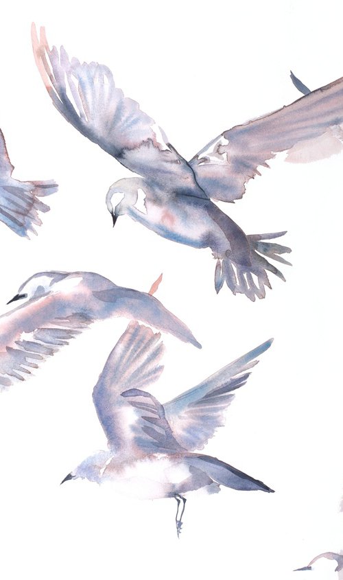 Swallows in Flight by Elizabeth Becker